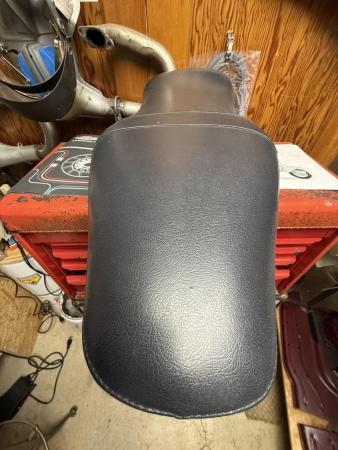 This is a still of a lambretta navy blue seat cover mint