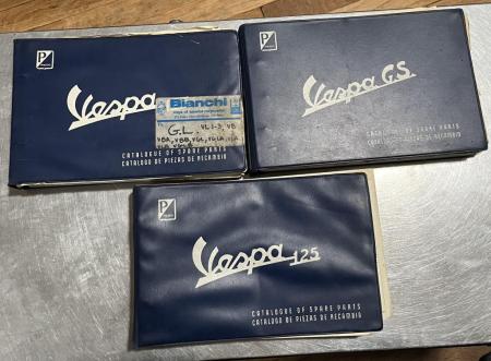 This is a visual record of a vintage vespa parts books