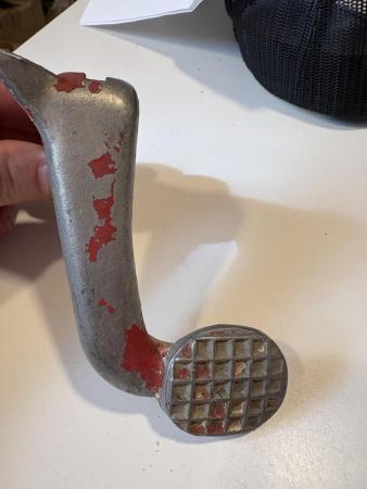 This is a visual record of a original vespa waffle stomp rear brake pedal gs150/ vs5 etc