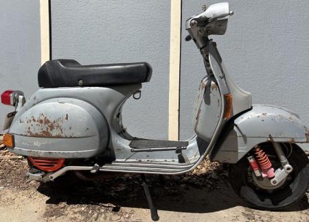 This is a photograph of a 1980 vespa p200e  for sale