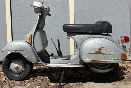 This is a still of a 1980 vespa p200e  for sale