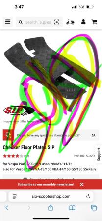 This is a depiction of a vespa sip floor board sold